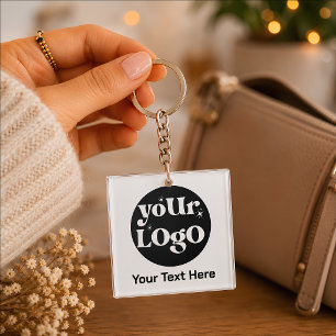Minimalistische Logos und Texte Schlüsselanhänger