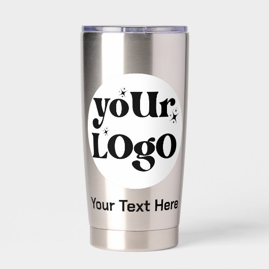 Minimalistische Logos und Texte Thermobecher (Rückseite)