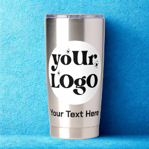 Minimalistische Logos und Texte Thermobecher