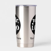 Minimalistische Logos und Texte Thermobecher (Links)