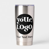 Minimalistische Logos und Texte Thermobecher (Vorderseite)