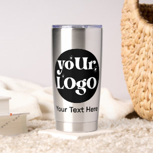 Minimalistische Logos und Texte Thermobecher