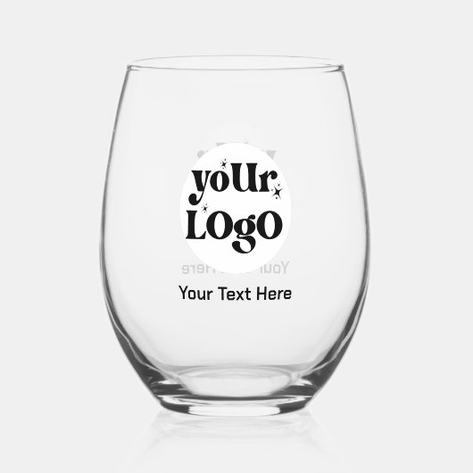 Minimalistische Logos und Texte Weinglas Ohne Stiel (Rückseite)