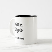 Minimalistische Logos und Texte Zweifarbige Tasse (Vorderseite Links)