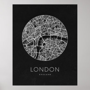 Minimalistische Londoner City-Karte Poster