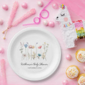 Minimalistische Long-Stem-Wildblume Pappteller (Party)