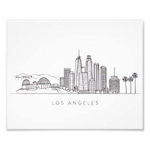Minimalistische Los Angeles Skyline Illustration Fotodruck