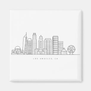 Minimalistische Los Angeles Skyline Illustration Magnet