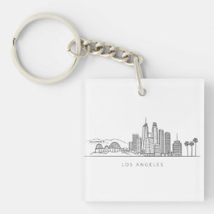 Minimalistische Los Angeles Skyline-Illustration Schlüsselanhänger