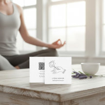 Minimalistische Lotus-Hand-Meditationslehrer-QR