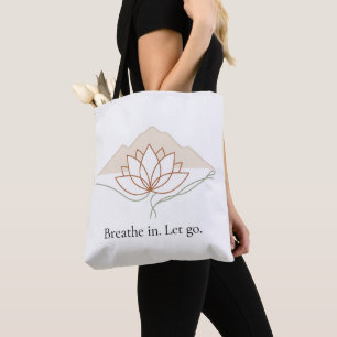 Minimalistische Lotus-Yoga-Tasche – „Atme ein. Las Tasche