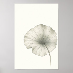 Minimalistische Lotusblatt-Botanik-Wandkunst Poster