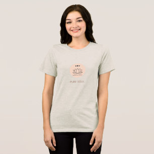 Minimalistische Lotusblume Benutzername Yoga T-Shi Tri-Blend Shirt