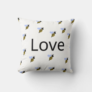 Minimalistische "Love & Bees" Kissenhülle – Romant Kissen