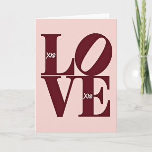 Minimalistische Love Xoxo Karte