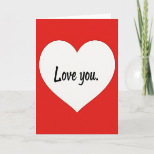 Minimalistische Love You Herz Matt Karte