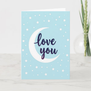 Minimalistische Love You Mondkarte Karte