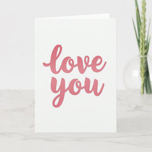 Minimalistische „Love You“-Prägungskarte Karte