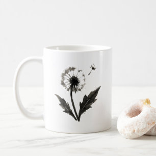 Minimalistische Löwenzahn – Tintenpinsel-Naturdesi Kaffeetasse