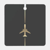 Minimalistische Luftfahrt Ornament Aus Metall (Rückseite)