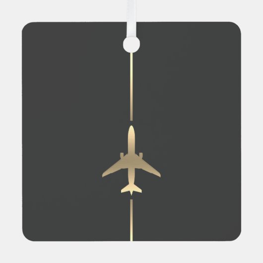 Minimalistische Luftfahrt Ornament Aus Metall (Vorderseite)