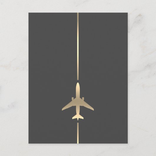 Minimalistische Luftfahrtpostkarte Ankündigungspostkarte (Vorderseite)