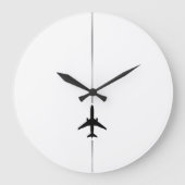 Minimalistische Luftfahrtuhr Große Wanduhr (Vorderseite)