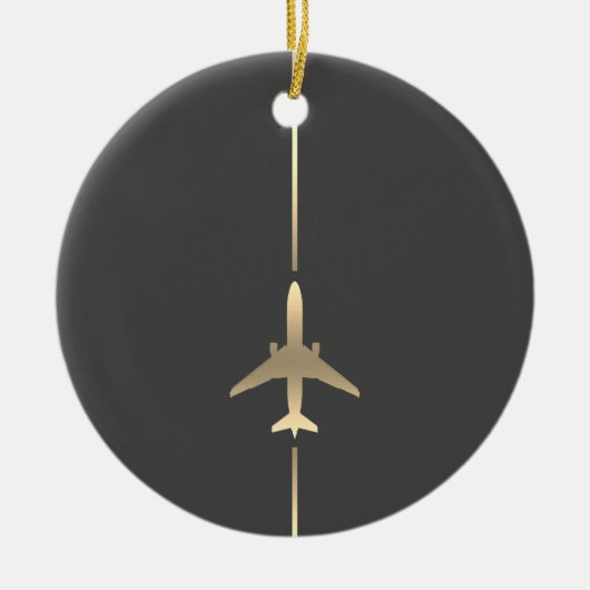 Minimalistische Luftfahrtverzierung Keramik Ornament (Vorne)