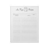 Minimalistische Luftfussrezepte Notizblock (Rotiert)