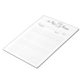 Minimalistische Luftfussrezepte Notizblock (angewinkelt)