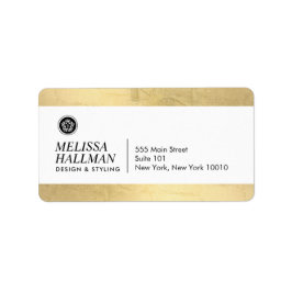 Minimalistische Luxe Floral Logo Designer Imitate Adressaufkleber