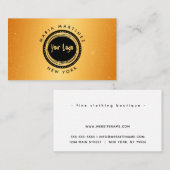 Minimalistische Luxus-Boutique mit Logo Gold Visitenkarte (Vorne/Hinten)