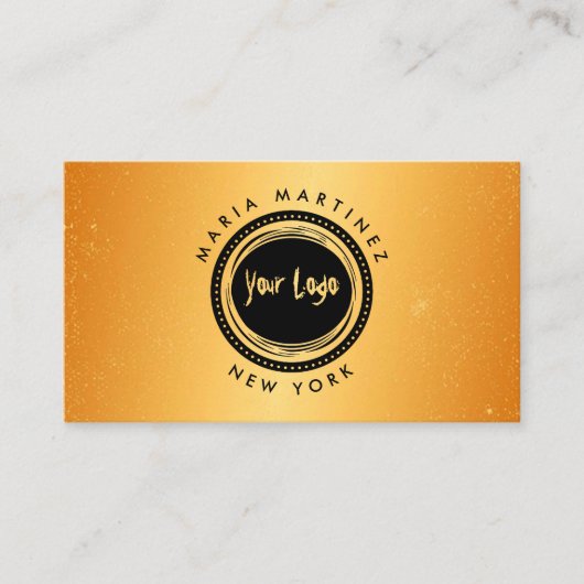 Minimalistische Luxus-Boutique mit Logo Gold Visitenkarte (Vorderseite)