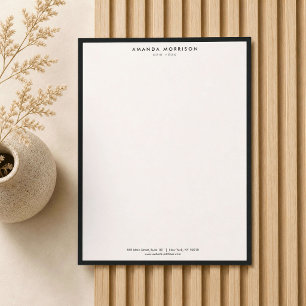 Minimalistische Luxus-Boutique Schwarz/Elfenbein Briefkopf