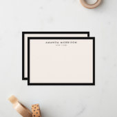 Minimalistische Luxus-Boutique Schwarz/ElfenbeinNo Mitteilungskarte (Vorderseite/Rückseite Beispiel)