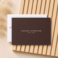 Minimalistische Luxus-Geschenkkarte in Tiefbraun