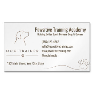 Minimalistische Luxus-Hundetrainer-Dienstleistunge Magnetische Visitenkarte