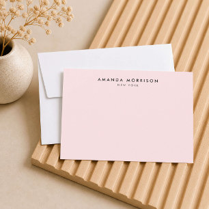 Minimalistische Luxus-Rosé-Notizkarte Mitteilungskarte