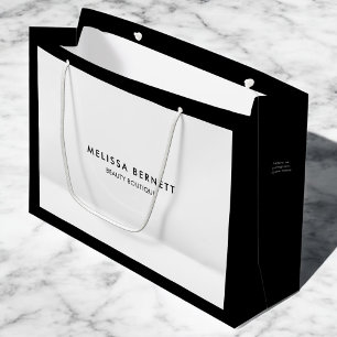 Minimalistische Luxus Schwarz Weiß Geschäft Große Geschenktüte
