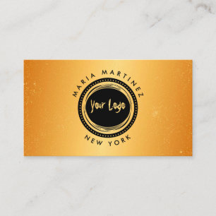 Minimalistische Luxusboutique mit Logo Gold Visitenkarte