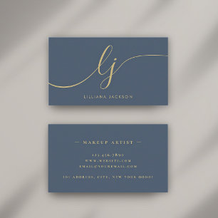 Minimalistische Luxusboutique Navy Blau Elfenbein Visitenkarte