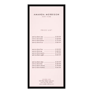 Minimalistische Luxusboutique Schwarz/Rosa Werbekarte
