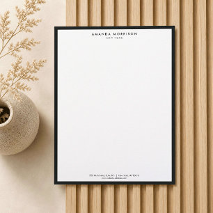 Minimalistische Luxusboutique Schwarz/Weiß Briefbogen