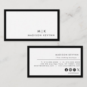 Minimalistische Luxusboutique Visitenkarte