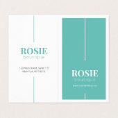 Minimalistische Luxusmarke / Haarkünstler Aquamari Visitenkarten (Außenseite Aufgefaltet)