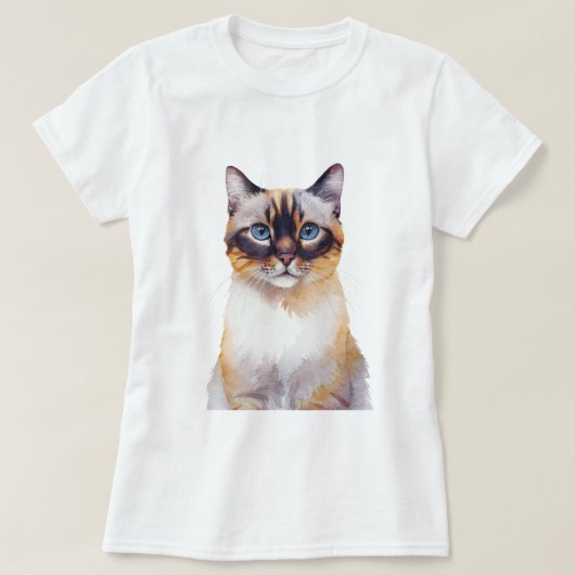 Minimalistische Lynx Point Siamese Katze Inspirier T-Shirt (Design vorne)
