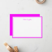 Minimalistische Magenta, 2 Grenzen, Unterschrift Mitteilungskarte (Vorderseite/Rückseite Beispiel)