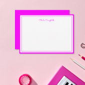 Minimalistische Magenta, 2 Grenzen, Unterschrift Mitteilungskarte