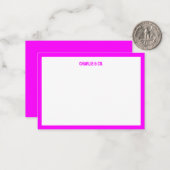 Minimalistische Magenta, Single-Grenze, personalis Mitteilungskarte (Vorderseite/Rückseite Beispiel)