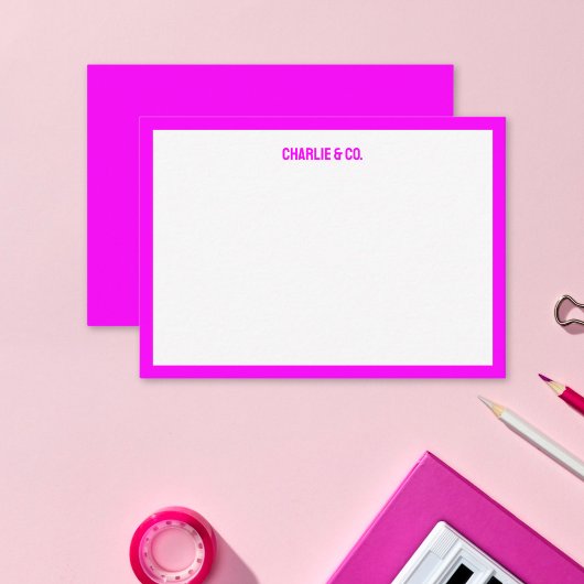 Minimalistische Magenta, Single-Grenze, personalis Mitteilungskarte